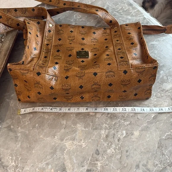 MCM Brown Monogram Tote Bag - Picture 12 of 16
